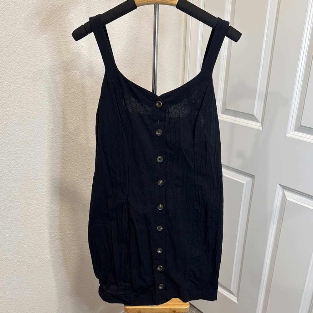 Black Button-Down Women's Top